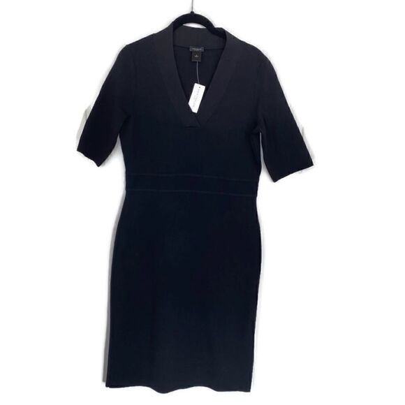 Ann Taylor Factory Black V-Neck Dress Small - Picture 2 of 6
